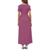 image:imageWEACZZY 2026 Summer Long Dresses for Women Wrap Empire Pleated Waist V Neck Short Sleeve Elegant Maxi Dress with Pockets01 Mauve