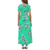 image:imageWEACZZY 2026 Summer Long Dresses for Women Wrap Empire Pleated Waist V Neck Short Sleeve Elegant Maxi Dress with PocketsMint Green
