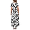 image:imageWEACZZY 2026 Summer Long Dresses for Women Wrap Empire Pleated Waist V Neck Short Sleeve Elegant Maxi Dress with PocketsSketch White Black