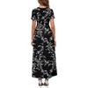 image:imageWEACZZY 2026 Summer Long Dresses for Women Wrap Empire Pleated Waist V Neck Short Sleeve Elegant Maxi Dress with PocketsWhite Black