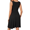 image:imageWEACZZY Womens Summer Sleeveless Casual Dresses VNeck Wrap Floral Holiday Tank Dress Flowy Beach Sundress with Pockets01 Black