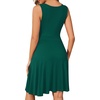 image:imageWEACZZY Womens Summer Sleeveless Casual Dresses VNeck Wrap Floral Holiday Tank Dress Flowy Beach Sundress with Pockets01 Dark Green