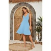 image:imageWEACZZY Womens Summer Sleeveless Casual Dresses VNeck Wrap Floral Holiday Tank Dress Flowy Beach Sundress with Pockets01 Light Blue