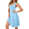 image:imageWEACZZY Womens Summer Sleeveless Casual Dresses VNeck Wrap Floral Holiday Tank Dress Flowy Beach Sundress with Pockets01 Light Blue