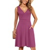 image:imageWEACZZY Womens Summer Sleeveless Casual Dresses VNeck Wrap Floral Holiday Tank Dress Flowy Beach Sundress with Pockets01 Mauve