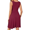 image:imageWEACZZY Womens Summer Sleeveless Casual Dresses VNeck Wrap Floral Holiday Tank Dress Flowy Beach Sundress with Pockets01 Wine Red