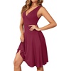 image:imageWEACZZY Womens Summer Sleeveless Casual Dresses VNeck Wrap Floral Holiday Tank Dress Flowy Beach Sundress with Pockets01 Wine Red