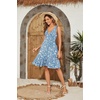 image:imageWEACZZY Womens Summer Sleeveless Casual Dresses VNeck Wrap Floral Holiday Tank Dress Flowy Beach Sundress with PocketsBlue Daisy