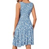 image:imageWEACZZY Womens Summer Sleeveless Casual Dresses VNeck Wrap Floral Holiday Tank Dress Flowy Beach Sundress with PocketsBlue Daisy