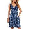 image:imageWEACZZY Womens Summer Sleeveless Casual Dresses VNeck Wrap Floral Holiday Tank Dress Flowy Beach Sundress with PocketsBlue Plum