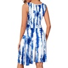 image:imageWEACZZY Womens Summer Sleeveless Casual Dresses VNeck Wrap Floral Holiday Tank Dress Flowy Beach Sundress with PocketsBlue Tie Dye