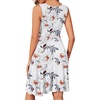 image:imageWEACZZY Womens Summer Sleeveless Casual Dresses VNeck Wrap Floral Holiday Tank Dress Flowy Beach Sundress with PocketsGray Leaved Peony