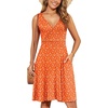 image:imageWEACZZY Womens Summer Sleeveless Casual Dresses VNeck Wrap Floral Holiday Tank Dress Flowy Beach Sundress with PocketsOrange Daisy