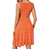 image:imageWEACZZY Womens Summer Sleeveless Casual Dresses VNeck Wrap Floral Holiday Tank Dress Flowy Beach Sundress with PocketsOrange Daisy