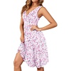 image:imageWEACZZY Womens Summer Sleeveless Casual Dresses VNeck Wrap Floral Holiday Tank Dress Flowy Beach Sundress with PocketsPink Floral