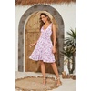image:imageWEACZZY Womens Summer Sleeveless Casual Dresses VNeck Wrap Floral Holiday Tank Dress Flowy Beach Sundress with PocketsPink Floral