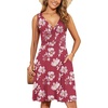 image:imageWEACZZY Womens Summer Sleeveless Casual Dresses VNeck Wrap Floral Holiday Tank Dress Flowy Beach Sundress with PocketsRed White Flower