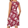 image:imageWEACZZY Womens Summer Sleeveless Casual Dresses VNeck Wrap Floral Holiday Tank Dress Flowy Beach Sundress with PocketsRed White Flower