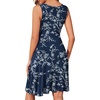 image:imageWEACZZY Womens Summer Sleeveless Casual Dresses VNeck Wrap Floral Holiday Tank Dress Flowy Beach Sundress with PocketsWhite Navy