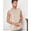 image:imageCHICGAL Mens Tank Tops Summer Sleeveless Muscle Shirts Cotton Loose Fit Tee ShirtsApricot