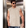 image:imageCHICGAL Mens Tank Tops Summer Sleeveless Muscle Shirts Cotton Loose Fit Tee ShirtsApricot