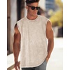 image:imageCHICGAL Mens Tank Tops Summer Sleeveless Muscle Shirts Cotton Loose Fit Tee ShirtsApricot