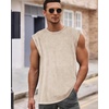 image:imageCHICGAL Mens Tank Tops Summer Sleeveless Muscle Shirts Cotton Loose Fit Tee ShirtsApricot