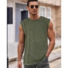 image:imageCHICGAL Mens Tank Tops Summer Sleeveless Muscle Shirts Cotton Loose Fit Tee ShirtsArmy Green