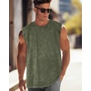 image:imageCHICGAL Mens Tank Tops Summer Sleeveless Muscle Shirts Cotton Loose Fit Tee ShirtsArmy Green