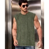image:imageCHICGAL Mens Tank Tops Summer Sleeveless Muscle Shirts Cotton Loose Fit Tee ShirtsArmy Green
