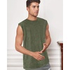 image:imageCHICGAL Mens Tank Tops Summer Sleeveless Muscle Shirts Cotton Loose Fit Tee ShirtsArmy Green
