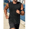 image:imageCHICGAL Mens Tank Tops Summer Sleeveless Muscle Shirts Cotton Loose Fit Tee ShirtsBlack