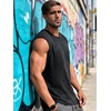 image:imageCHICGAL Mens Tank Tops Summer Sleeveless Muscle Shirts Cotton Loose Fit Tee ShirtsBlack