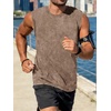 image:imageCHICGAL Mens Tank Tops Summer Sleeveless Muscle Shirts Cotton Loose Fit Tee ShirtsCoffee