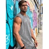image:imageCHICGAL Mens Tank Tops Summer Sleeveless Muscle Shirts Cotton Loose Fit Tee ShirtsGrey
