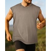 image:imageCHICGAL Mens Tank Tops Summer Sleeveless Muscle Shirts Cotton Loose Fit Tee ShirtsKhaki