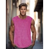 image:imageCHICGAL Mens Tank Tops Summer Sleeveless Muscle Shirts Cotton Loose Fit Tee ShirtsRose Pink