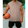 image:imageCHICGAL Mens Tank Tops Summer Sleeveless Muscle Shirts Cotton Loose Fit Tee ShirtsWashed Khaki