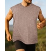image:imageCHICGAL Mens Tank Tops Summer Sleeveless Muscle Shirts Cotton Loose Fit Tee ShirtsWashed Khaki