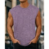 image:imageCHICGAL Mens Tank Tops Summer Sleeveless Muscle Shirts Cotton Loose Fit Tee ShirtsWashed Lavender