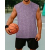 image:imageCHICGAL Mens Tank Tops Summer Sleeveless Muscle Shirts Cotton Loose Fit Tee ShirtsWashed Lavender