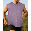 image:imageCHICGAL Mens Tank Tops Summer Sleeveless Muscle Shirts Cotton Loose Fit Tee ShirtsWashed Lavender
