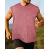 image:imageCHICGAL Mens Tank Tops Summer Sleeveless Muscle Shirts Cotton Loose Fit Tee ShirtsWashed Red
