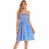 image:imageCHICGAL Summer Dresses for Women Beach Cover Ups Strapless Boho Floral Print Sundress 2026A Blue Polka Dot