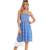image:imageCHICGAL Summer Dresses for Women Beach Cover Ups Strapless Boho Floral Print Sundress 2026A Blue Polka Dot