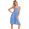 image:imageCHICGAL Summer Dresses for Women Beach Cover Ups Strapless Boho Floral Print Sundress 2026A Blue Polka Dot