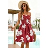 image:imageCHICGAL Summer Dresses for Women Beach Cover Ups Strapless Boho Floral Print Sundress 2026A Deep Wine Red Flower