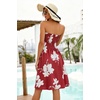 image:imageCHICGAL Summer Dresses for Women Beach Cover Ups Strapless Boho Floral Print Sundress 2026A Deep Wine Red Flower