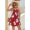image:imageCHICGAL Summer Dresses for Women Beach Cover Ups Strapless Boho Floral Print Sundress 2026A Deep Wine Red Flower