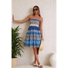 image:imageCHICGAL Summer Dresses for Women Beach Cover Ups Strapless Boho Floral Print Sundress 2026A Floral Blue